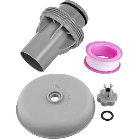 Couvercle de filtre de piscine et adaptateur de tuyau de 38 mm pour pompe de filtre à sable Coleman et hors sol avec joint d'aération, joint EPDM, ruban PTFE (1/5)