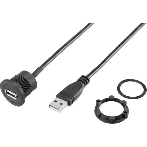 TRU COMPONENTS USB-19-BK Presa USB da incasso di tipo A 2.0 Presa Contenuto: 1 pz. (1/2)