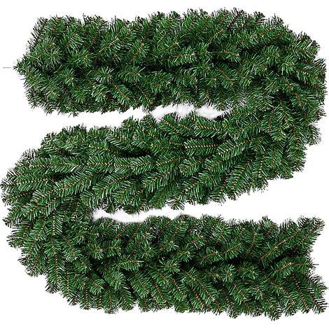 Guirlande de Noël artificielle 270cm – Décoration pour chambre, porte, mur, fenêtre, escalier, cheminée – Rotin naturel