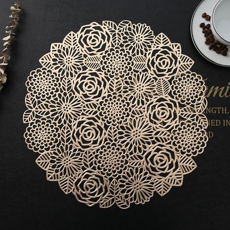 Dessous de verre de style rétro nordique western avec revêtement bronze sur la plaque isolante. (1/5)