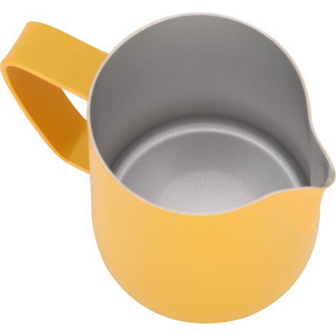 600 ml Milchkännchen aus Edelstahl zum Aufschäumen von Milch, ideal für die Zubereitung von Latte Art zu Hause oder in Cafés (gelb) (1/5)