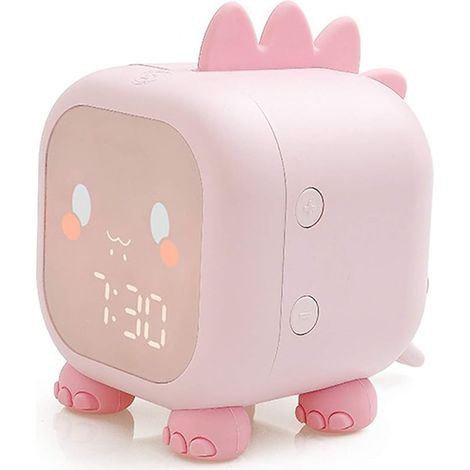 Kinder Lichtwecker Mädchen, Digitaler KinderWecker für Mädchen Jungen mit Sonnenaufgangssimulator, Snooze-Funktion, Ohne Ticken Lautloser Wecker für Jungs Mädchen (Rosa) (1/5)