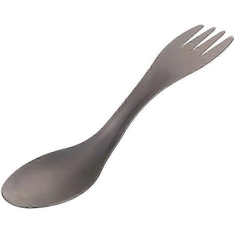 Cuillère et fourchette 2 en 1 en alliage de titane - Ustensiles portables parfaits pour les pique-niques, le camping et les voyages SH1 (1/4)