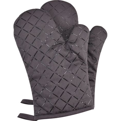 Gants en silicone antidérapants double face résistants aux hautes températures (gris) (1/5)