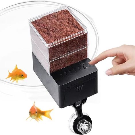 Distributore automatico di cibo per pesci - 5 velocità, intelligente, regolabile, ermetico, con timer - Alimentatore automatico per acquario, per vasca domestica, betta, laghetto, gamberetti, criceti, (1/5)