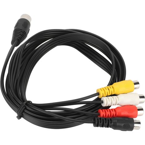 Câble DIN mâle 5 broches vers 4 RCA femelles professionnel, adaptateur DIN 5 broches vers RCA pour lecteur CD, magnétoscope, DVD et platine vinyle (1,5 m). (1/4)