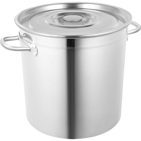 Marmite Inox 35 L avec Couvercle-Qualité Alimentaire Résistant Tous Feux-Induction-Grand- Faitout-Grande Marmite avec Couvercle (1/5)