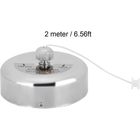 Étendoir à linge rétractable en acier inoxydable pour salle de bain, avec corde à linge. (1/5)