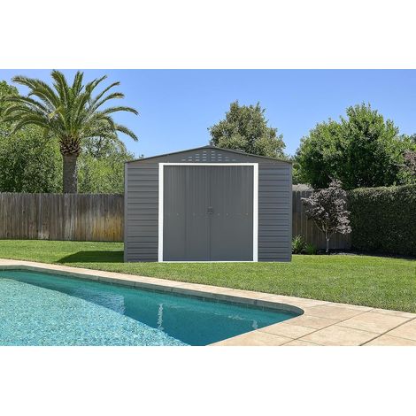 CASETA COBERTIZO METAL JARDIN ALPINE 10X8 ANTRACITA DURAMAX (1/5)