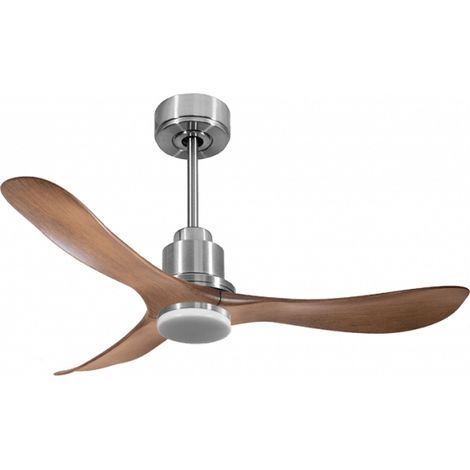 Tenerife de KlassFan-Super destratificateur et ventilateur DC 132 cm Chrome pales marrons Lumière dimmable 25 à 35 m² (1/5)