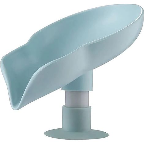 Porte-savon en plastique durable en forme de feuille à vidange automatique (vert)