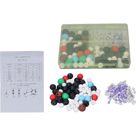 Kit de Modèle Moléculaire Chimie, Boules PP Colorées H C O N Cl Br, Structure Moléculaire pour Éducation Scolaire et Laboratoire (1/5)
