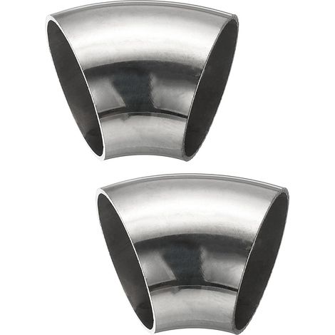 2pcs Coude À 45 Degrés Mandrin, 76mm OD Acier D'échappement Raccord De Tuyauterie 304 Inoxydable pour Exhaust Pipe Stair Handrail HVAC - 38 mm (1/5)
