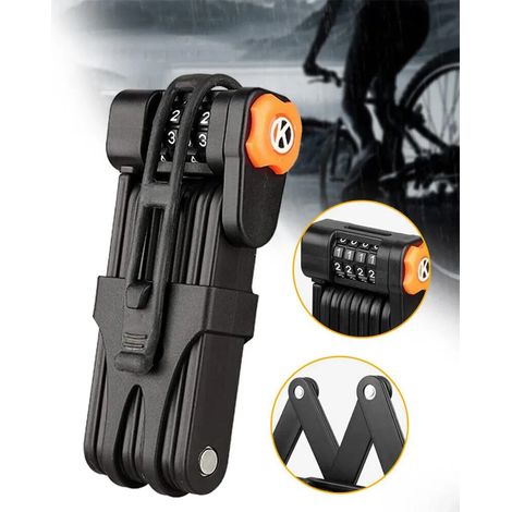 Antivol de vélo pliable, à combinaison 4 chiffres, 85 cm, 85 cm.