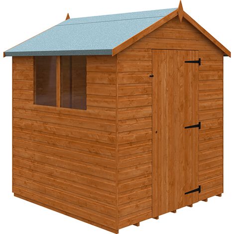 6x6 Super Apex 12mm Shed - L175 x W175 x H217.9 cm - Solid Wood/Softwood/Pine - Burnt Orange