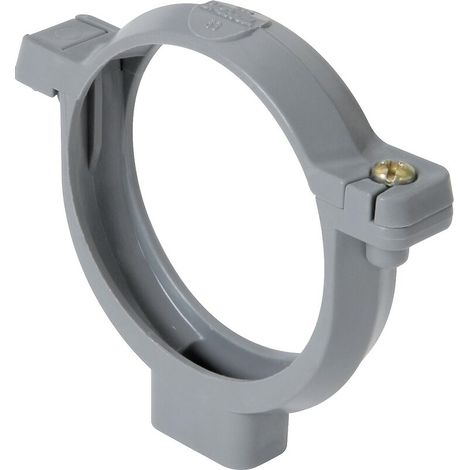 Nicoll – Collier de serrage à bride insert p.7/150 Ø100 gris – Fixation canalisations PVC – Corps polypropylène – Épaisseur 17 mm