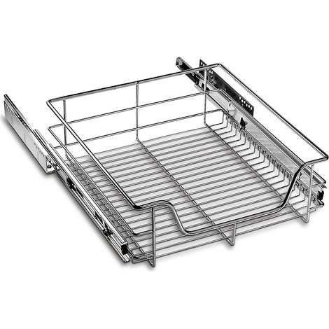 SOTECH 50 cm Teleskopschublade mit SoftClose Vollauszug mit Kugelführung 20 kg Tragkraft Chrom poliert Küchenschublade Schublade (1/3)