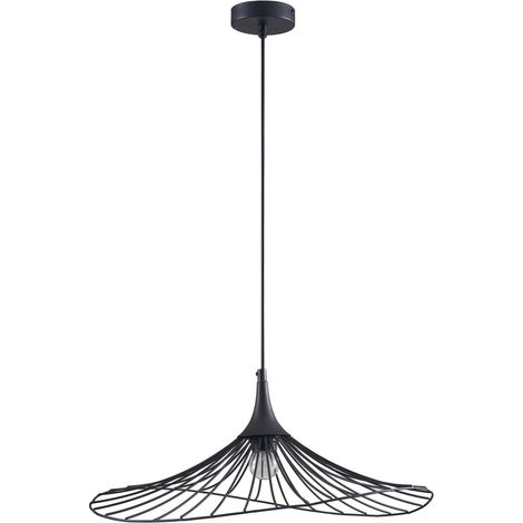 Suspension moderne noire métal Arielle E27 Ø50 Polux (1/3)