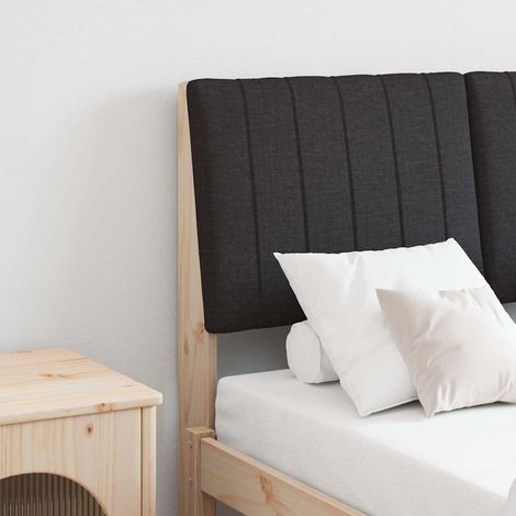 Gepolstertes Kopfteil Schwarz 120 cm Massives Kiefernholz