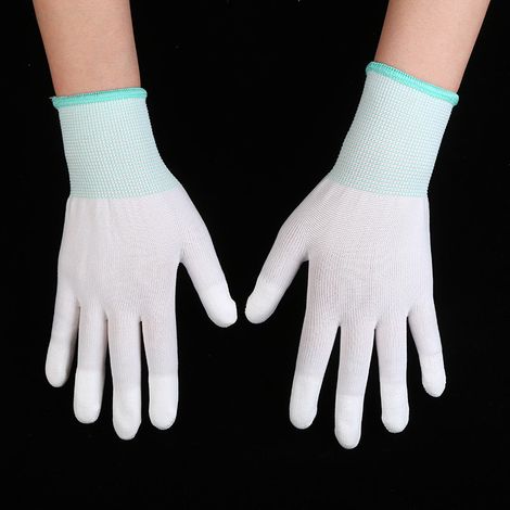 Guanti da cucito in nylon per quilting, taglia M, colore bianco (1/5)