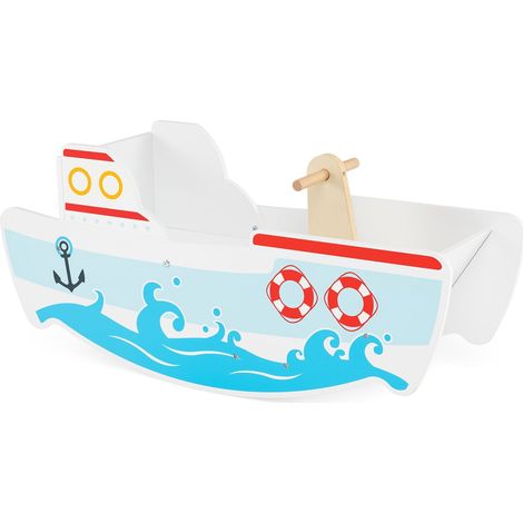 Schaukelboot aus Holz mit 40-cm-Schaukel und Rückenlehne