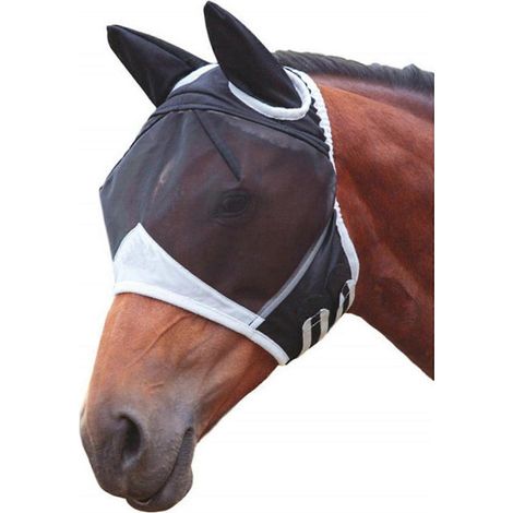 Masque anti-mouches pour chevaux avec oreilles, ajustable et respirant - Répulsif anti-moustiques pour l'équitation