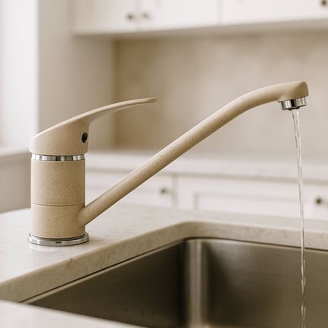 Maka Miscelatore Cucina Lavabo Fraganite Avena 12.5CM, Canna Bassa 360°