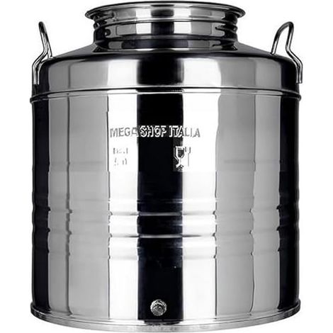 Poubelle à Huile en Acier Inoxydable 18/10 préparé pour Robinet de 1/2" 15 l