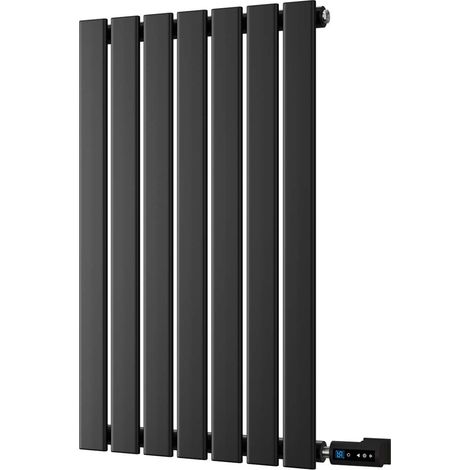 Typhoon - Black Horizontal Electric Radiator H800mm x W476mm Single Panel 400w Thermostatic WIFI - Feet Included (1/2)