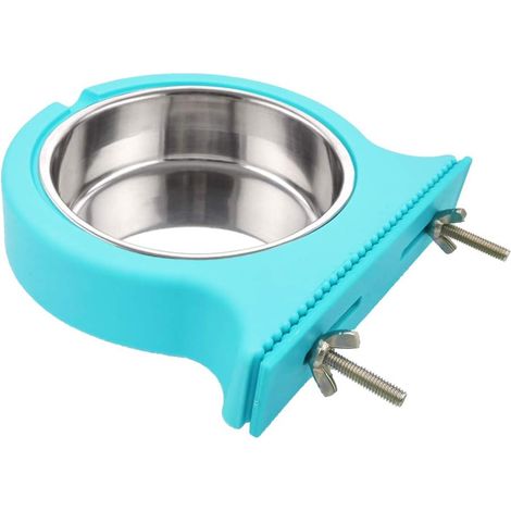 Gamelle pour chien en cage, gamelle amovible en acier inoxydable à suspendre, grande gamelle pour eau et nourriture pour chiens, chats et lapins (1/5)