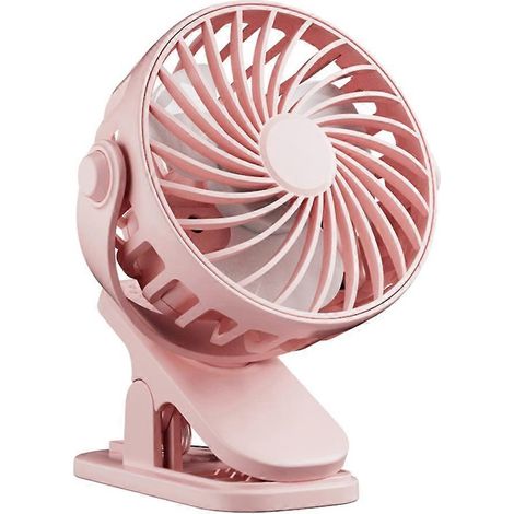 Mini-Ventilator mit Akku, drehbar, mit Aufhängeclip, tragbar, für Büro, Schlafzimmer, Studentenwohnheim, draußen, pinkes Geschenk (1/5)