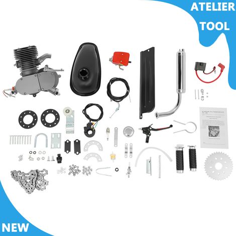 ATELIER Kit de moteur de vélo à allumage CDI 100CC pour la plupart des vélos de 26 ou 28 pouces avec cadres en V (1/5)