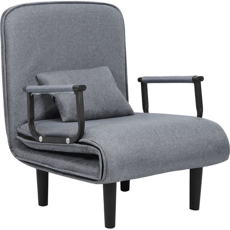 Weiches und bequemes Klappsofabett, Klappsofastuhl für den Außenbereich für das Home Office, 68 × 65 × 80 cm, Grau (Kissen nicht im Lieferumfang enthalten). (1/5)
