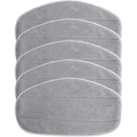5x Housses de rechange compatible avec Leifheit CleanTenso nettoyeur à vapeur, balai vapeur - microfibre, gris (1/4)