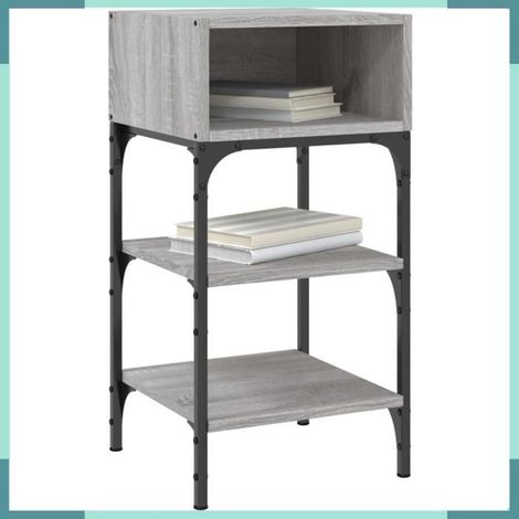 Tables de chevet - 825890 - 2 pcs - Sonoma gris - Bois d'ingénierie 35 x 34,5 x 70 cm (1/5)