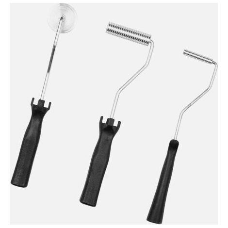 Ensemble de 3 rouleaux anti-bulles en fibre de verre pour résine, en alliage d'aluminium et fibre de verre, pour la décoration intérieure de résine composite. (1/5)