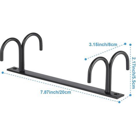 Ensemble de 3 porte-tasses sous meuble (noir) - crochets de suspension pour tasses sous meuble - porte-tasses à café avec 12 crochets pour sous étagère (1/5)
