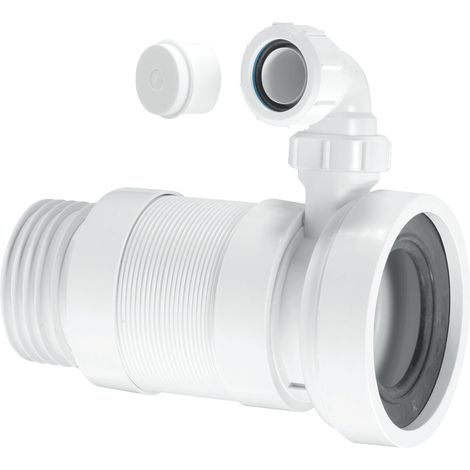 McAlpine WC-F26SV 97-107mm Inlet x 3.5"/90mm Outlet Straight Flexible WC Connector with 1.25 Universal Vent Boss. (1/3)