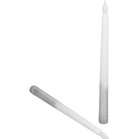 Bougies coniques LED, à piles, sans flamme, pour célébrations, mariages, anniversaires, fêtes, demi-faisceau, couleur argentée (1/5)