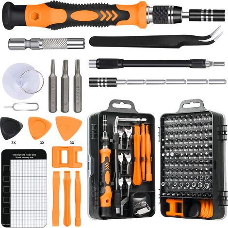 Kit d'outils de précision 135 en 1 comprenant un tournevis et un outil d'ouverture, compatible avec iPhone, PC, ordinateur portable, iPad, tablette, MacBook, lunettes, Xbox, montres et appareils photo (1/5)