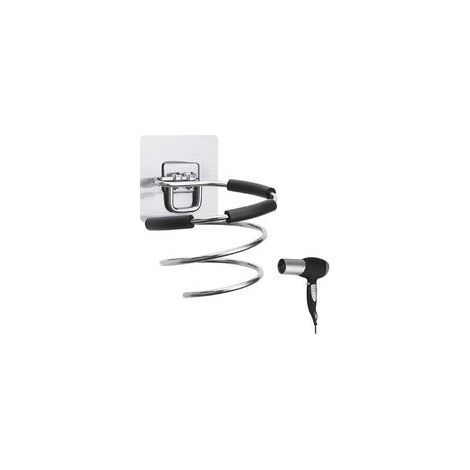 1 Stück Spiral-Haartrockner-Halter, Wandhalterung, Haartrockner-Halter, selbstklebend, Edelstahl, ohne Bohren, für Hotel, Badezimmer, Toilette, Friseursalon, Silber (1/5)