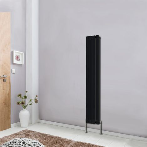 NRG Designer Radiator Flat Panel Central Heating Rads Black Vertical Single 1600x272mm