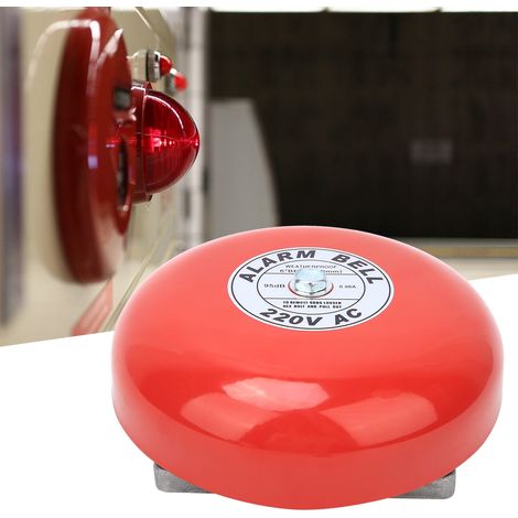 Sonnette d'alarme incendie CB-6B 150 mm 95 dB rouge pour bâtiments industriels et ascenseurs, 220 V CA, 60 mA (1/5)