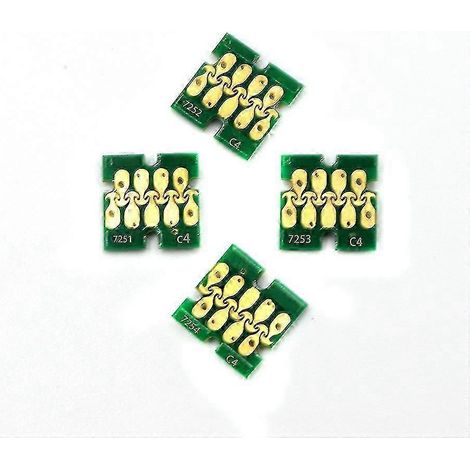 Puce de cartouche d'encre compatible unique, compatible avec les imprimantes Epson SureColor F2000, F2100, SC-F2000 et SC-F2100 (puces T7251-T7254 et T725A00). (1/2)