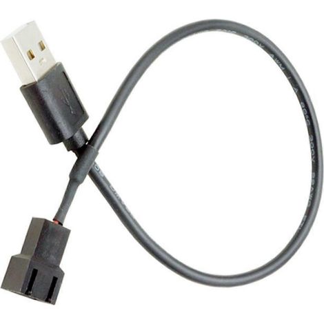 Câble d'alimentation USB 5V pour ventilateur PC, gainé noir, adaptateur de vitesse pour accessoires de ventilateur d'ordinateur 3 broches/4 broches, multicolore (30 cm USB vers 3 broches) (1/5)