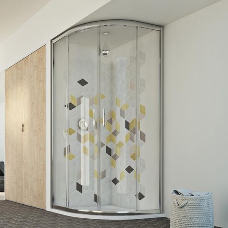 Box doccia semicircolare scorrevole vetro trasparente h 198 mod. Evolution 70x90 cm