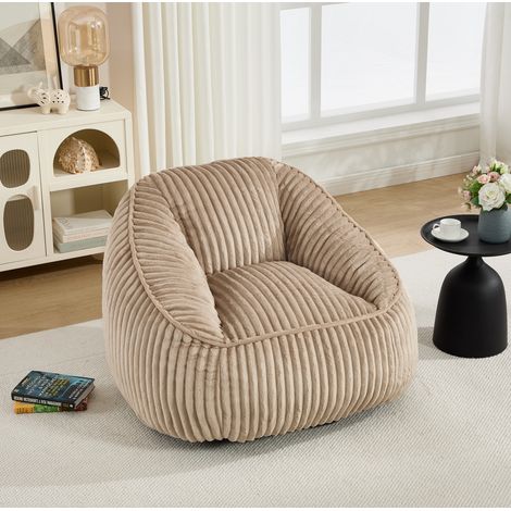 Sitzsack-Sessel aus Chenille in Camel und Braun mit Memory-Schaum für Wohnzimmer – MEUBLIV (1/5)