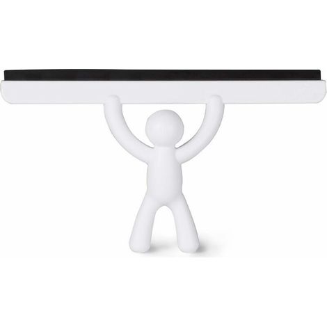 Raclette en caoutchouc, raclette de douche, blanche, longueur 25,5 x largeur 14,5 cm (1/5)