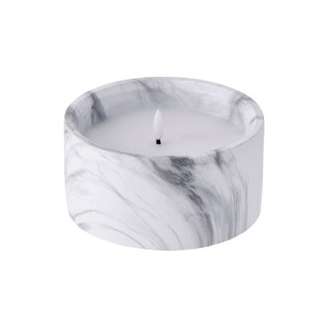 1 Pezzo Candela Decorativa con Vasetto in Cemento a 1 Led 15 x 8 cm (1/2)