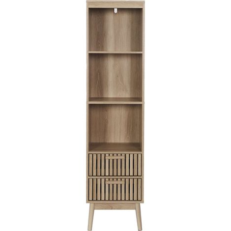 The Home Deco Factory – Colonne de cuisine en bois 160 cm – 2 tiroirs – Longueur 40 cm x Largeur 30 cm – Rangement élégant et optimisé